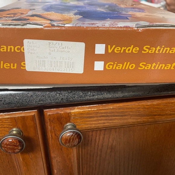 Made in Italy  cristal 3A servizio caffe set of 6 frosted clear - Picture 3 of 4